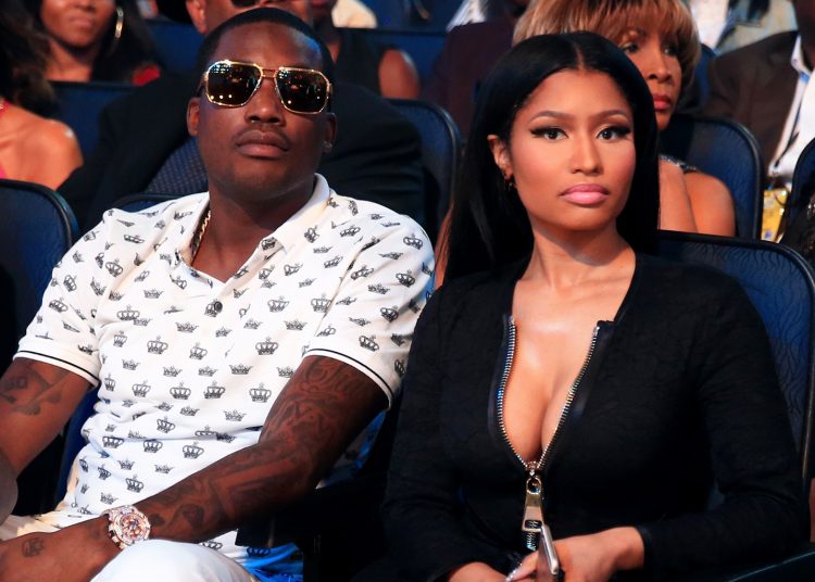LOS ANGELES, CA - JUNE 28:  Recording artists Meek Mill (C) and Nicki Minaj attend the 2015 BET Awards at the Microsoft Theater on June 28, 2015 in Los Angeles, California.  (Photo by Christopher Polk/BET/Getty Images for BET)