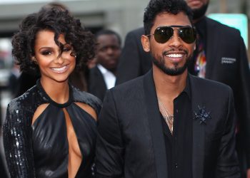 LOS ANGELES, CA - JANUARY 26: Songwriter Miguel Jontel Pimentel (R) and model Nazanin Mandi attend the 56th GRAMMY Awards at Staples Center on January 26, 2014 in Los Angeles, California.  (Photo by Christopher Polk/Getty Images for NARAS)