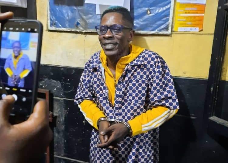 Shatta Wale at the police cells