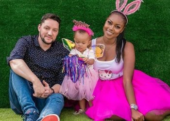 Yvonne Nelson with her ex-boyfriend and daughter