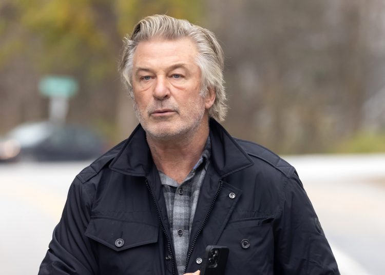 MANCHESTER, VT - OCTOBER 30: Alec Baldwin speaks for the first time regarding the accidental shooting that killed cinematographer Halyna Hutchins, and wounded director Joel Souza on the set of the film "Rust", on October 30, 2021 in Manchester, Vermont. The actor, his wife and children pulled over to the side of the road and gave an unscheduled statement after being pursued by photographers and members of the press. (Photo by MEGA/GC Images)