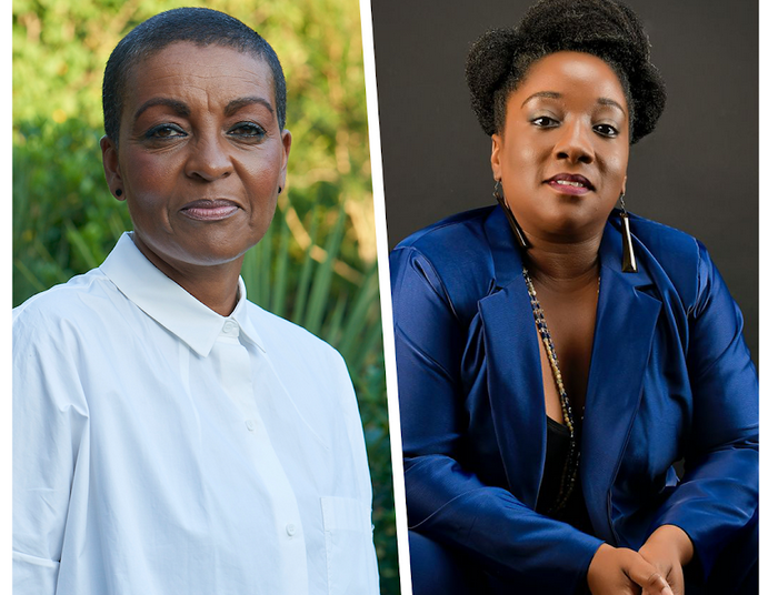 Adjoa Andoh (left)