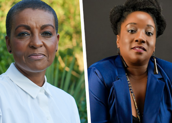 Adjoa Andoh (left)