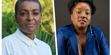 Adjoa Andoh (left)